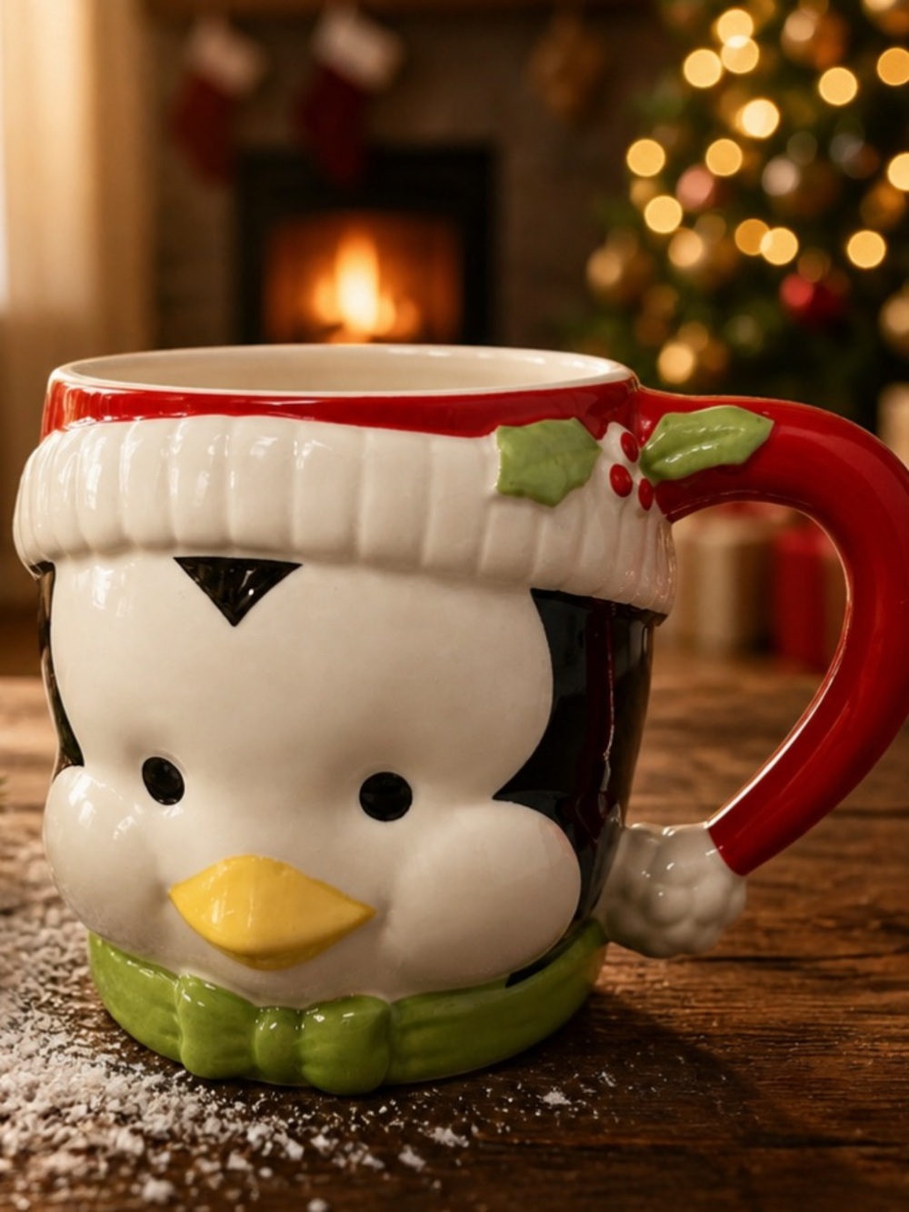 LENOX NIB Hosting the Holidays Figural Penquin Mug 16 oz Christmas Holiday